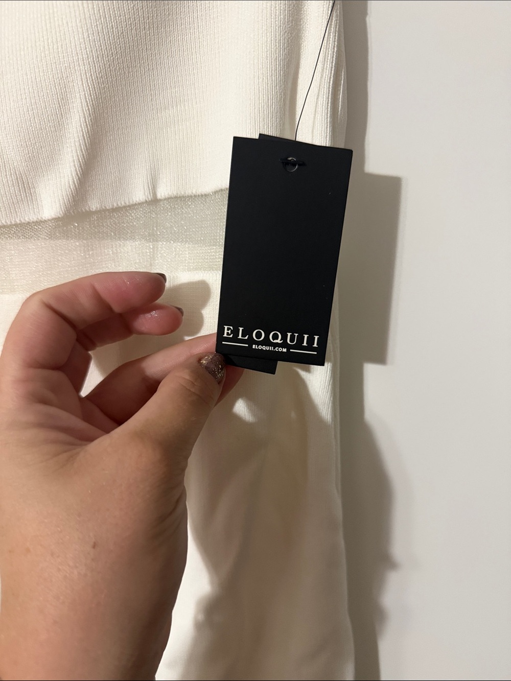 Eloquii White Strapless Sheer-Panel Midi Dress - Picture 2 of 5